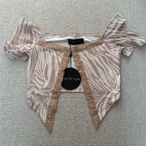 White Fox Boutique Blush Zebra Print Blouse